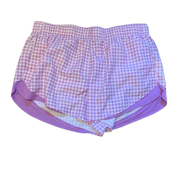 Athletic Works Pants - SOLD on Ⓜ️ Purple & White Gingham Athletic Shorts size Large 12/14